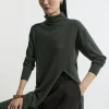 Petite Cashmere Blend Deep Slip Longline Knit Top