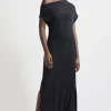 Petite Cashmere Blend One Off The Shoulder Midaxi Dress