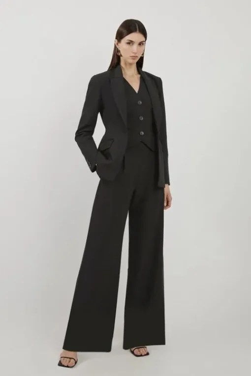 Petite Clean Tailored Grosgrain Tipped Suit