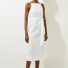 Petite Cotton Broderie Woven Belted Maxi Dress