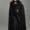 Petite Crystal Applique Woven Maxi Cape