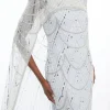 Petite Crystal Embellished Cape Detail Maxi Dress