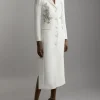 Petite Crystal Embellished Tailored Tuxedo Blazer Midaxi Dress