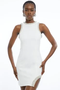 Petite Crystal Embellished Jersey Mini Dress