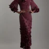Petite Crystal Embellished Applique Woven Maxi Dress