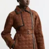 Petite Diamond Quilted Belted Short Puffer Pu Tab Trench Jacket