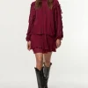 Petite Drama Ruffle Viscose Georgette Woven Mini Dress