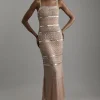 Petite Embellished And Beaded Strappy Maxi Dress