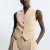 Petite Essential Tailored Button Through Vest