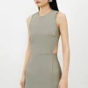 Petite Figure Form Bandage Cut Out Detail Knit Mini Dress
