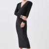 Petite Figure Form Bandage Knit Maxi Dress