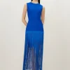 Petite Figure Form Bandage Tassel Asymmetric Dress