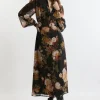 Petite Floral Georgette Maxi Shirt Dress