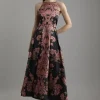 Petite Jacquard Woven Floral Maxi Dress