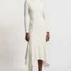 Petite Maxi Textured Jersey Waterfall Dress