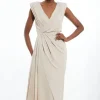 Petite OOTO Premium Viscose Jersey Draped Maxi Dress