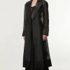 Petite Organza And Satin Mix Tailored Sheer Trench Coat