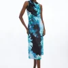 Petite Photographic Floral Jersey Sleeveless Midi Dress