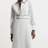 Petite Piping Detail Woven Belted Maxi Dress