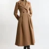 Petite Premium Italian Manteco Wool Tailored Flared Skirt Maxi Coat