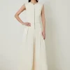 Petite Premium Linen Twill Woven Sleeveless Maxi Dress