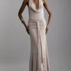 Petite Premium Viscose Jersey Crepe Cowl Neck Maxi Dress