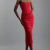 Petite Premium Viscose Jersey Corset Midi Dress