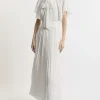 Petite Pussy Bow Tie Georgette Belted Woven Midi Dress