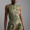 Petite Satin Sequin And Embroidery Woven Shorts