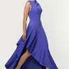 Petite Scuba Drama Ruffle Hem Woven Maxi Dress