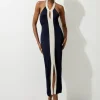 Petite Slinky Mirrored Floral Jacquard Knit Dress