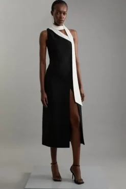 Petite Soft Tailored Asymmetric Maxi Dress