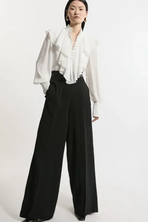 Petite Soft Tailored Wide Leg Dress Pants