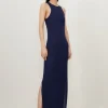 Petite Summer Knit Racer Maxi Dress
