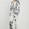 Petite Tailored Crepe Mono Floral Suit Set