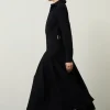 Petite Tailored Crepe Pleated Shirt Dress