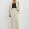 Petite Tailored High Waisted Pleated Wide Leg Pants