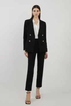 Petite Tailored High Waisted Slim Leg Pants