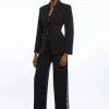 Petite Tailored Lace Detail Straight Leg Pants