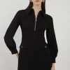 Petite Tailored Ponte Mini Shirt Dress