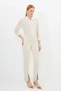 Petite Tailored Split Hem Leggings
