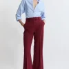 Petite Tailored Stretch Pu Tipped Straight Leg Pants