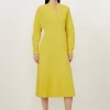 Petite Tailored Structured Crepe Keyhole Rounded A Line Maxi Dress