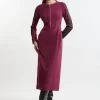 Petite Tailored Twill Lace Mix Zip Front Midi Dress