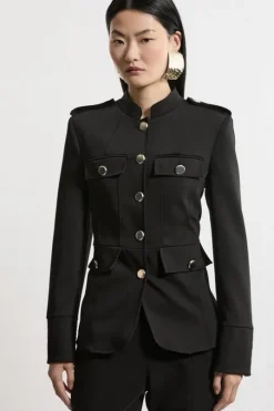 Petite Tailored Utility Detailed Single Breasted Jacket
