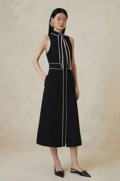 Petite The Founder Contrast Sleeveless Shirt Dress