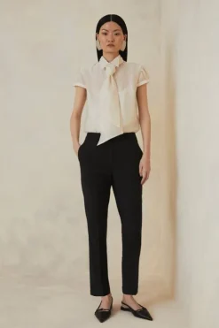 Petite The Founder Tailored Wool Blend Straight Pants