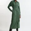 Petite Twill Midaxi Woven Shirt Dress With Belt