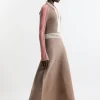 Petite Viscose Blend Color Block Knit Midaxi Dress