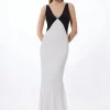 Petite Viscose Blend Slinky Knit Contrast Maxi Slip Dress
